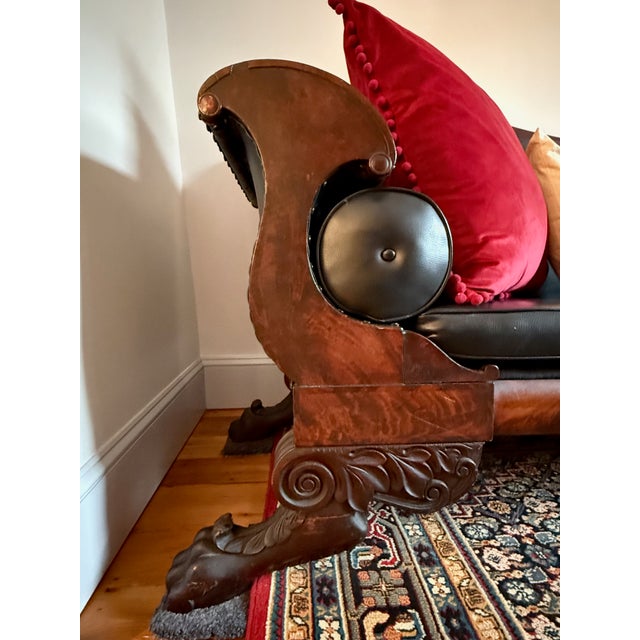 Traditional Antique 1800s Mahogany Empire Sofa – Solid & Beautifully Carved For Sale - Image 3 of 5