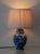 Blue and White Hand-Painted Floral Ginger Jar Table Lamps with Pink Silk Lampshades from Royal Delft, 1971, Set of 2 For Sale - Image 17 of 18