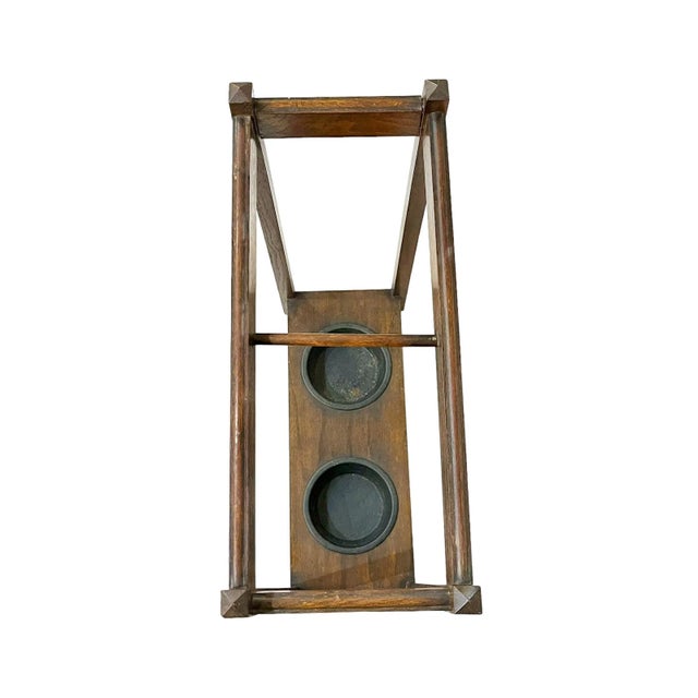 Wood Early 20th Century Antique Mission Style Oak Stick Umbrella Stand Arts and Crafts Style For Sale - Image 7 of 12