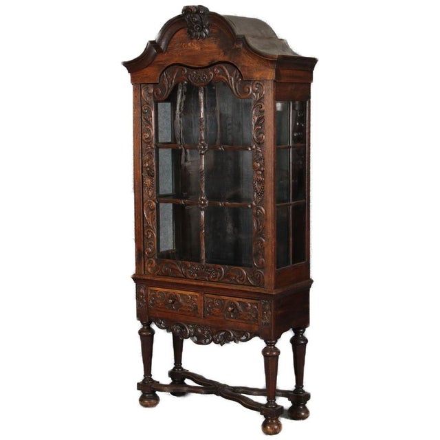 Baroque 19 Century Baroque Showcase in Oak, 1800s For Sale - Image 3 of 18