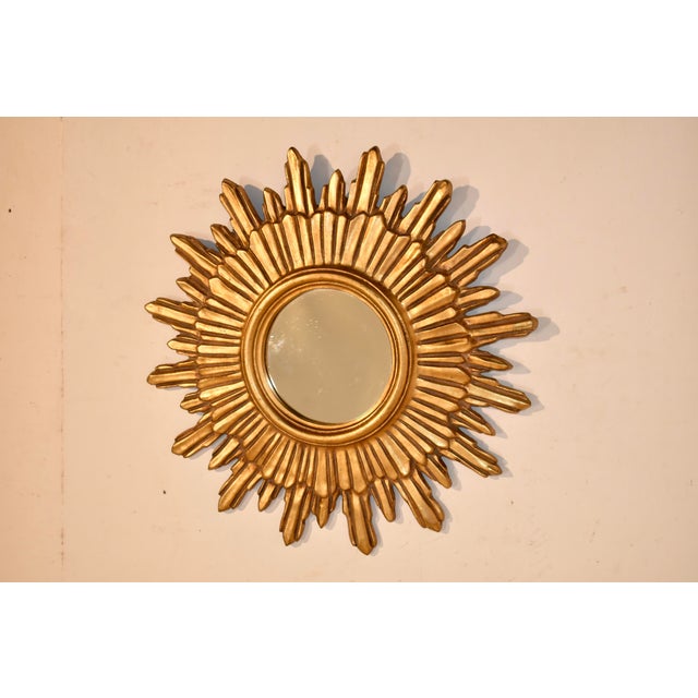 Mid-Century Modern Mid-20th Century French Sunburst Mirror For Sale - Image 3 of 4