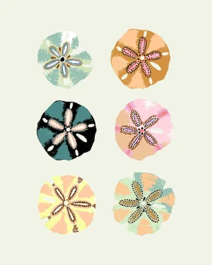 "Sand Dollar (Lime Green)" Contemporary Giclee Print by Sarah Gordon