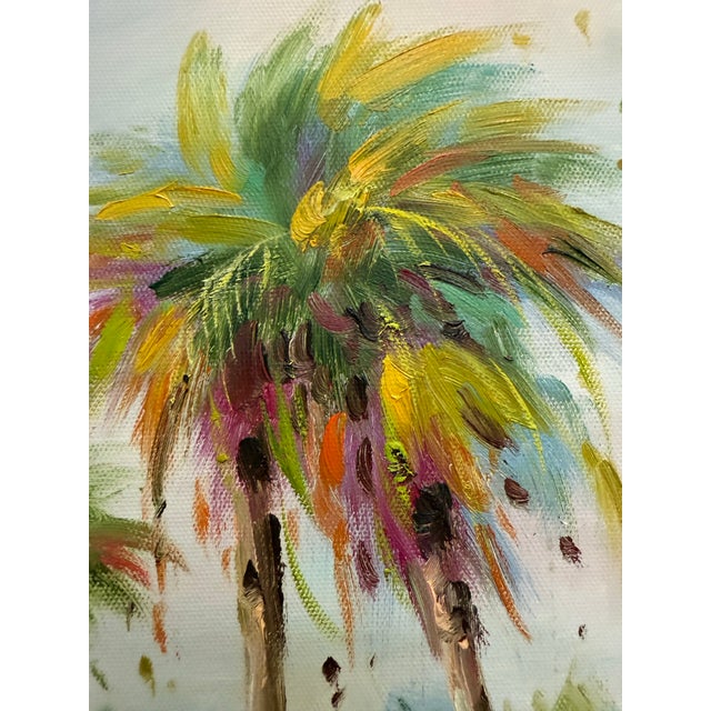 Late 20th Century Vintage Oil on Canvas Beach Scene Solid Wood Frame For Sale - Image 5 of 11