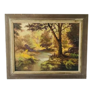 Listed Artist - C F Chilton "Charles Frank Chilton" Plein Air Landscape Oil Painting - Framed