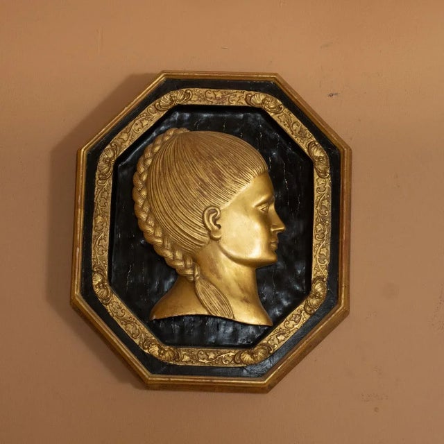 Giltwood Female Portraits by Carlos Villegas- A Pair For Sale - Image 4 of 11