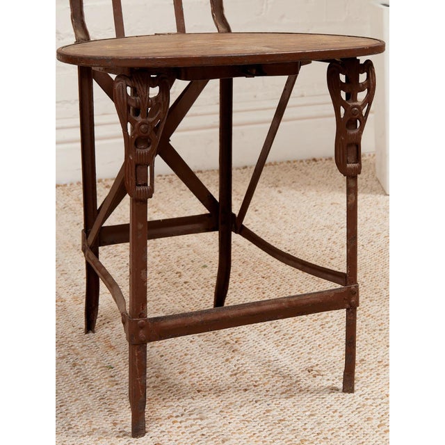 Wood Cast Metal Folding Chair Imperial Steel Corp Chicago Il. Antique 1920s For Sale - Image 7 of 8