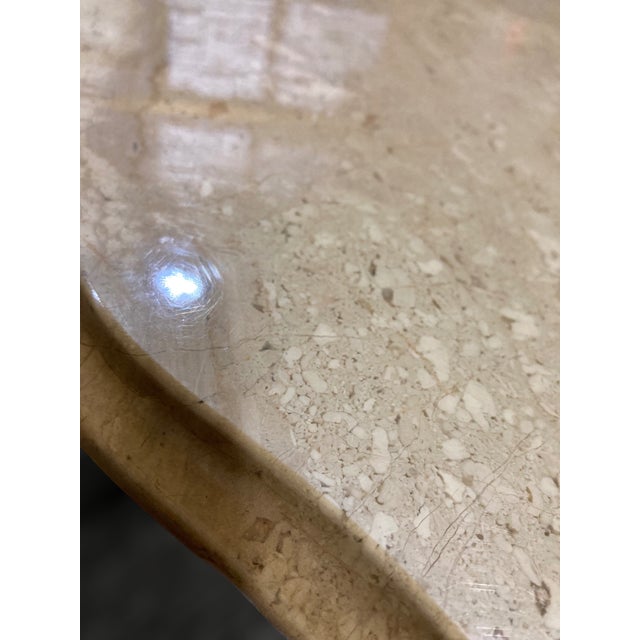 Pair of 1970s Italian Travertine Scalloped Edge Pedestal End Tables For Sale - Image 16 of 18