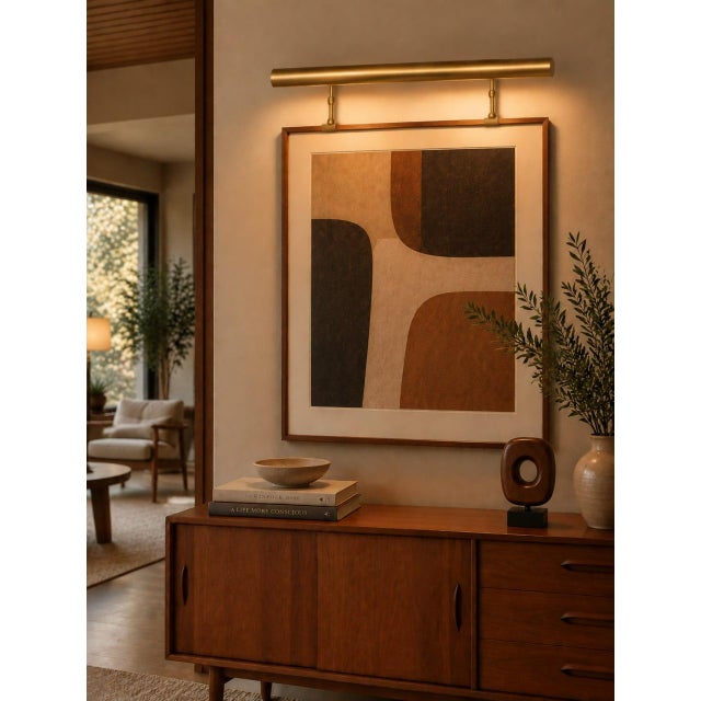 Vintage Mid-Century Modern Brass Picture Light Wall Sconce Lighting Fixture For Sale - Image 4 of 4