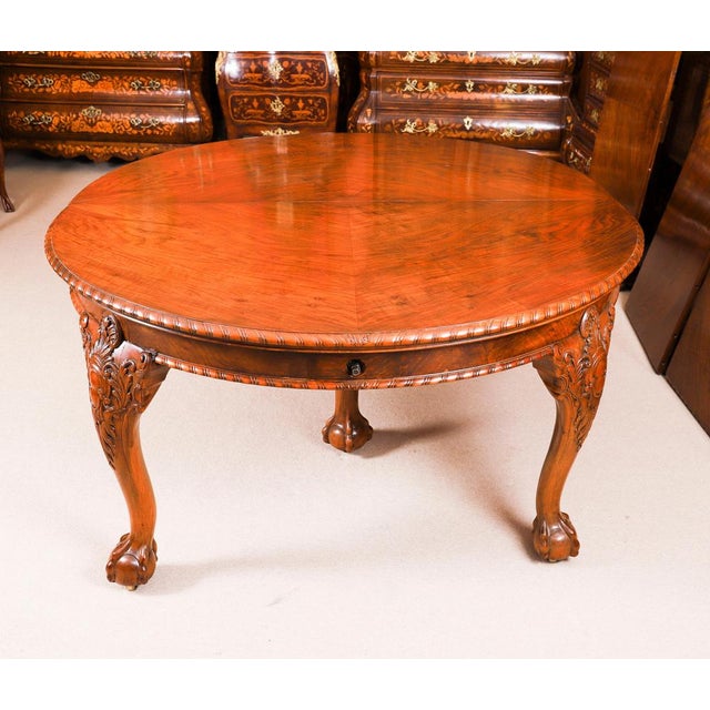 Antique Burr Walnut Queen Anne Revival Dining Table by Maple & Co, 19th Century For Sale - Image 10 of 18