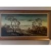 Winter Trees at Moonlight at a Village in the English Countryside by 20th Century British Artist, Wendy Reeves Art...