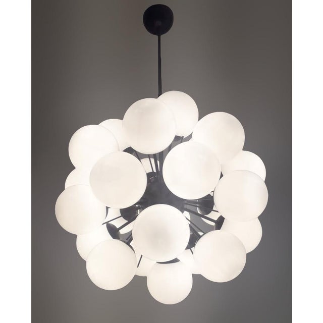 Not Yet Made - Made To Order 21st Century Ventiquattro Black Powder Coat Glossy White Murano Sputnik Chandelier by Fabio LTD For Sale - Image 5 of 6
