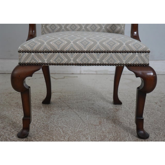Set of 8 Baker George III Style Upholstered Dining Room Chairs For Sale In Philadelphia - Image 6 of 12