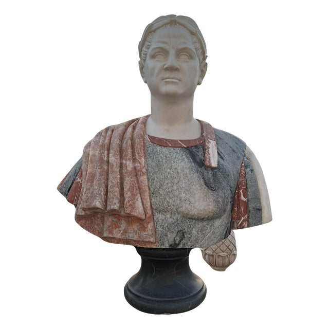Huge Bust of Roman Emperor, 1950, Marble For Sale