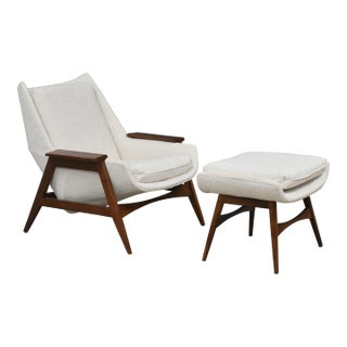 Mel Abitz Walnut Malabar Lounge Chair and Ottoman For Sale