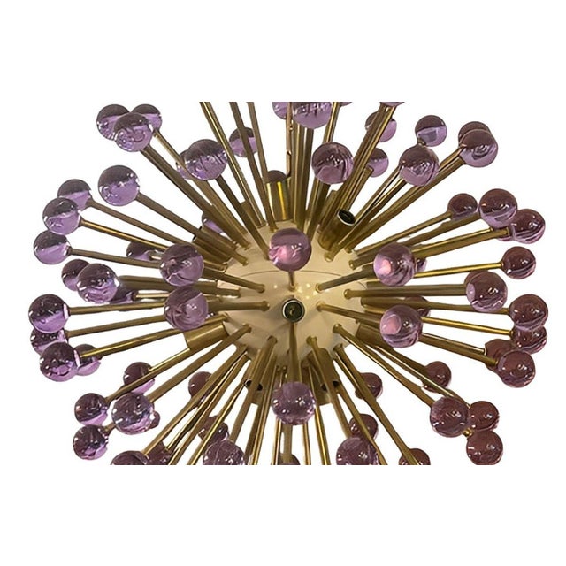 Amethyst 1980s Italian Sputnik Chandelier With Purple Murano Glass For Sale - Image 8 of 8