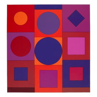 Granat Silkscreen Print from Victor Vasarely's Lapidaire Portfolio, 1966 For Sale