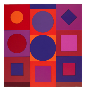 Granat Silkscreen Print from Victor Vasarely's Lapidaire Portfolio, 1966