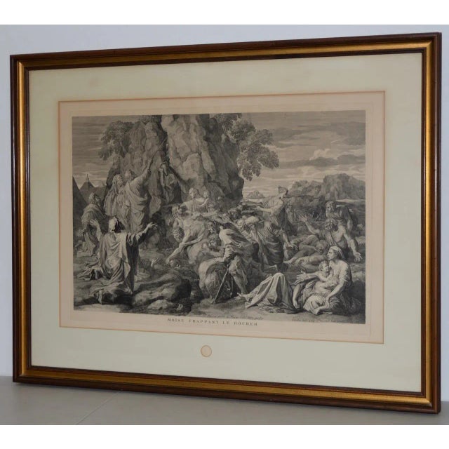 Moses Strikes the Rock Louvre Museum Etching Late 19th Century Remarkable detail in this fine etching done by the Louvre...