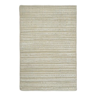Contemporary Geometric Natural Silk & Wool Gift-Sized Rug by Rug & Kilim, India For Sale