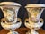 Ceramic Antique Pair French Edwardian Campana Porcelain Urns Vases Still Life Flowers For Sale - Image 7 of 8