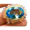 Bochic "Orient" Vintage Multi Sapphire, Topaz & Diamond Ring Set 18K Gold & Silver For Sale - Image 16 of 18