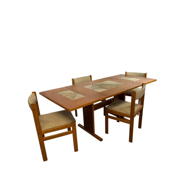 Mid-Century Modern Danish Teak 4-Seater Dining Table & Chairs from Gangso Mobler, 1970, Set of 5 For Sale - Image 14 of 15
