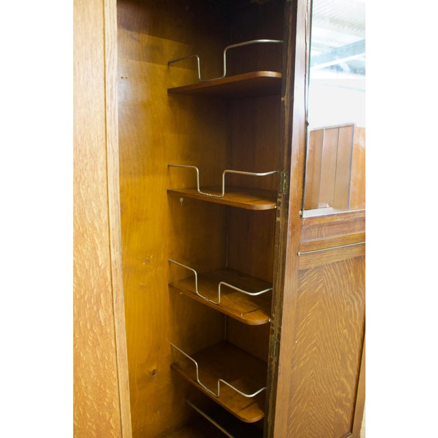 Vintage Art Deco Oak Hall Cupboard from Harris Lebus, 1930s For Sale - Image 9 of 11