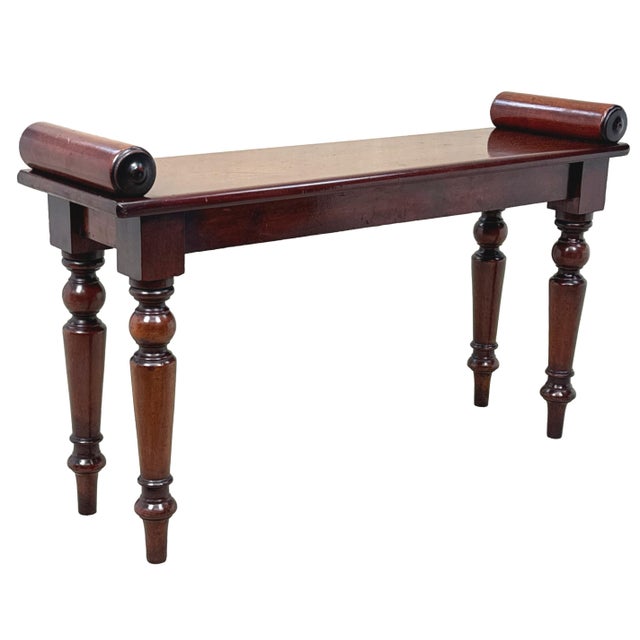 Small Regency Window Seat Hall Bench, 1830 For Sale - Image 9 of 11