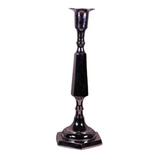 Antique Nickel-Plated Candle Holder For Sale