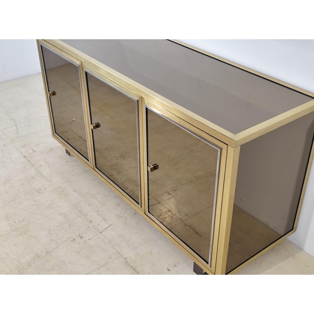 Gold Mid-Century Modern Buffet by Michel Pigneres for L'Angolo Metallarte Roma, France, 1970s For Sale - Image 8 of 9