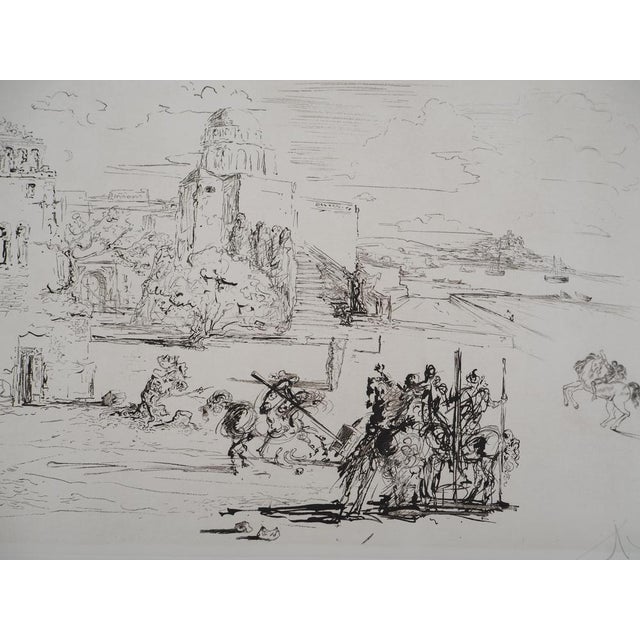 Salvador Dali, Rome and Cadaquès (Road to Ampurdam), 1975, Original Signed Engraving For Sale - Image 5 of 14
