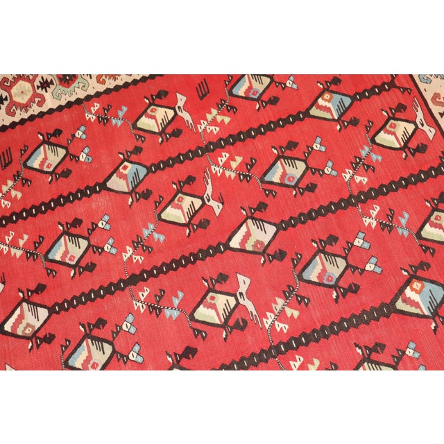 Vintage Zabihi Collection Square Turkish Kilim - 7' x 8' For Sale - Image 9 of 9