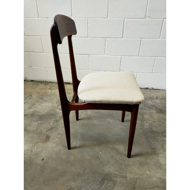 Chair made of solid wood with fabric upholstery, 1980s, in good condition. Measurements: seat height 48cm, width 45cm,...