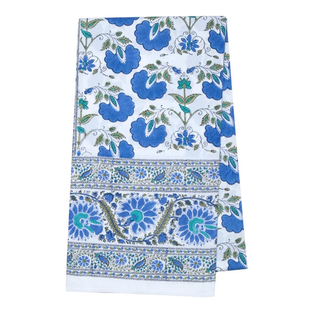 Janvi Tablecloth for 10-Seat Table in Blue For Sale