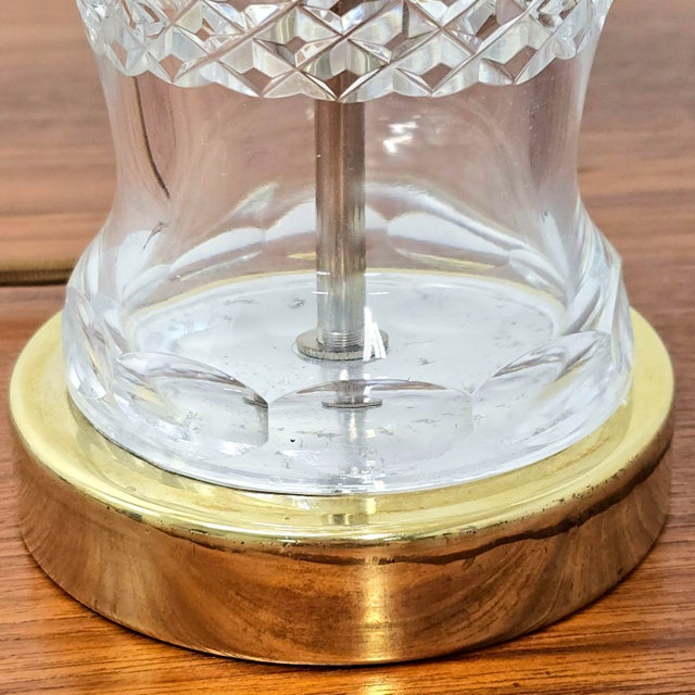 Late 20th Century Waterford Crystal Comeragh Ginger Jar Table Lamp With Original Shade For Sale - Image 9 of 14