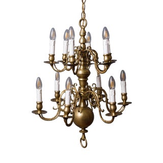 Antique Chandelier in Brass, 1700s For Sale