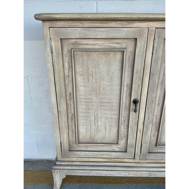 Rustic Antique White Wood Four Door Buffet For Sale In Atlanta - Image 6 of 6