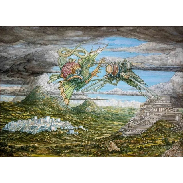 Contemporary Adriano Pompa, Air Battle in the German Way, Oil Paint, 2020 For Sale - Image 3 of 3