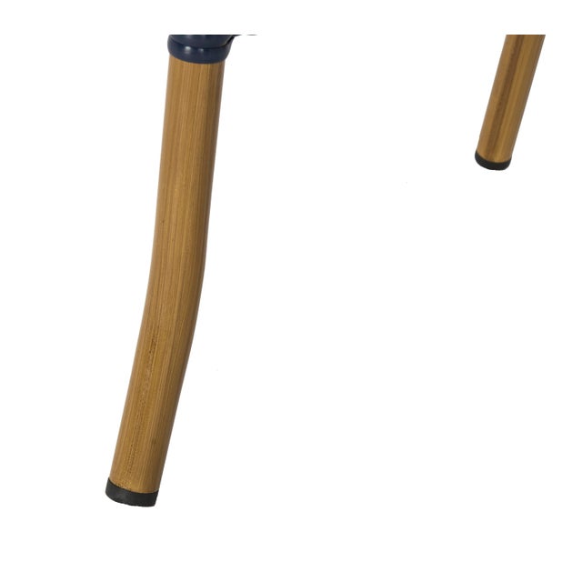 Navy Blue French Bistro Stacking Armchair in Navy & White - a Pair For Sale - Image 8 of 10