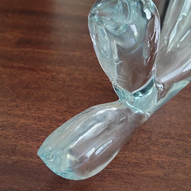 Late 20th Century Blenko Glass #971l Large Crystal Fish Vase Designed by Winslow Anderson For Sale - Image 12 of 16