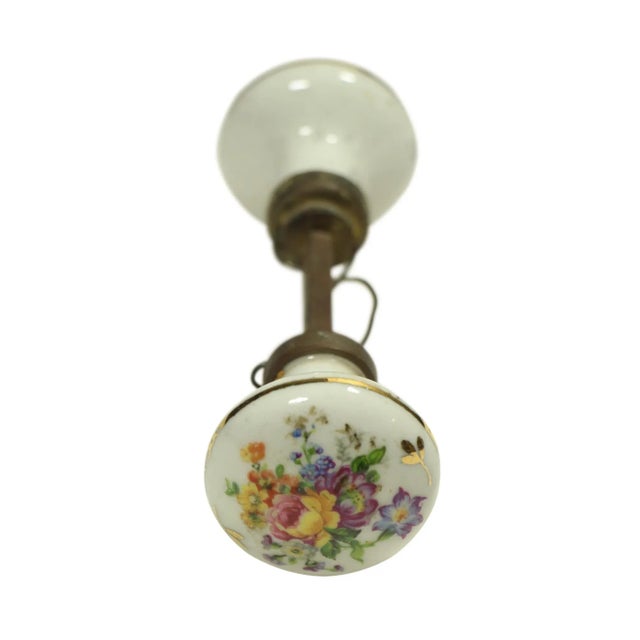 Vintage Hand Painted White Floral Porcelain Door Knobs For Sale - Image 4 of 6