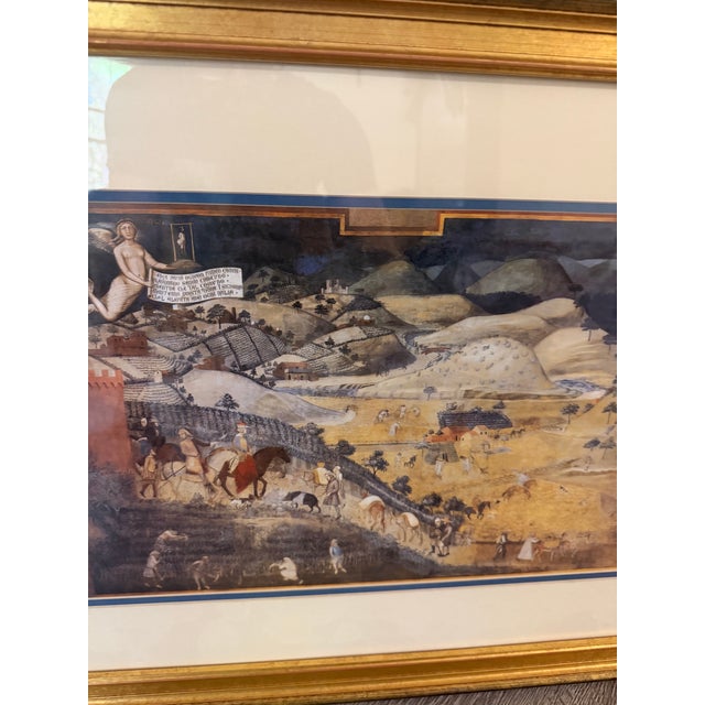 Art Deco Effects of Good Government in the Countryside by Ambrogio Lorenzetti Print 39x20 For Sale - Image 3 of 7