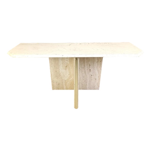 Vintage Travertine Console Table, 1970s For Sale