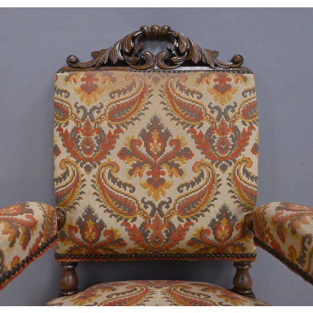 Early 20th Century Louis XIII Oak Armchair For Sale - Image 4 of 18