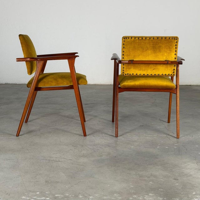 Poggi Velvet Armchairs by Franco Albini for Poggi, 1960s, Set of 2 For Sale - Image 4 of 18
