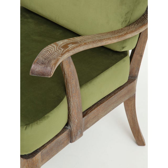 French Mid-Century Cerused Oak Armchairs/ Lounge Chairs - a Pair For Sale In New York - Image 6 of 11