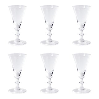 Lorraine 6-Piece Set Vintage Glass Cordial, Clear For Sale