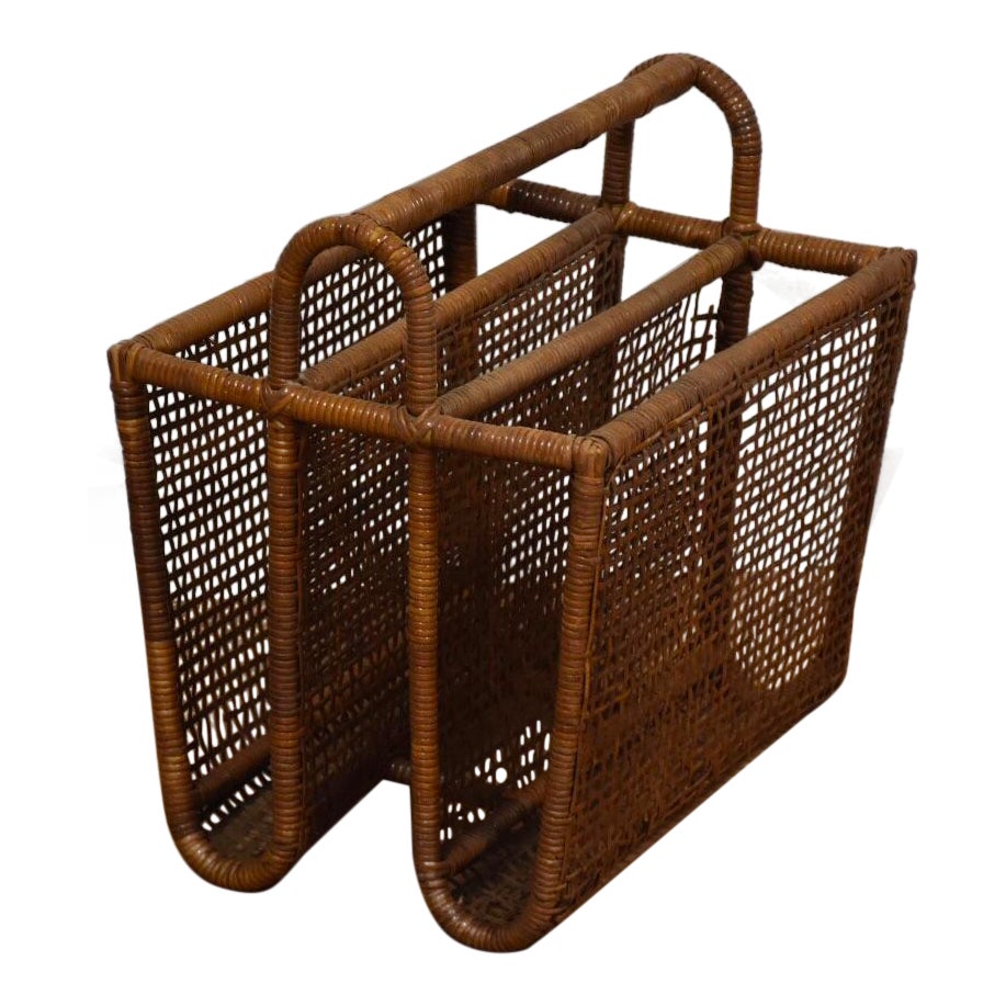 Bamboo & Rattan Magazine Rack Chairish