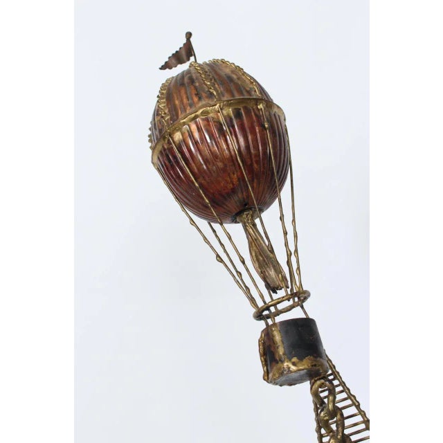 Brian Bijan Hot Air Balloon Table Top Sculpture in Copper, Brass & Stone For Sale - Image 9 of 12