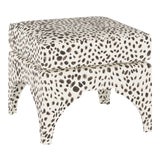 Image of Ottoman, Washed Cheetah Cream Grey For Sale